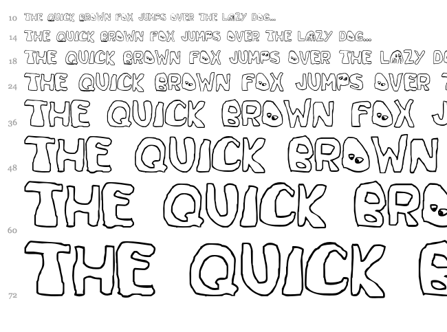 Space Game font waterfall